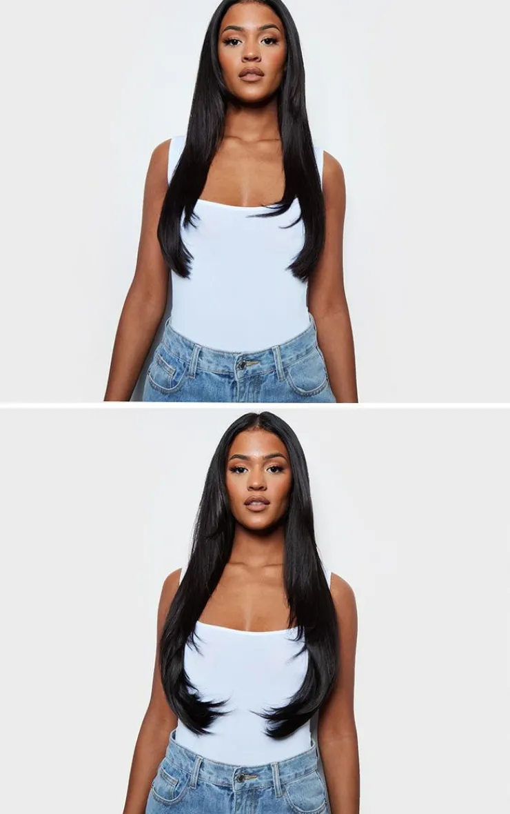 PrettyLittleThing Hair Extensions*Lullabellz Thick 24` 1 Piece Straight Clip In Hair Extensions Dark Brown