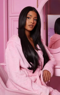 PrettyLittleThing Hair Extensions*Lullabellz Thick 24` 1 Piece Straight Clip In Hair Extensions Natural Black