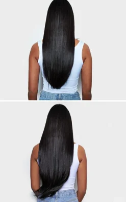 PrettyLittleThing Hair Extensions*Lullabellz Thick 24` 1 Piece Straight Clip In Hair Extensions Natural Black