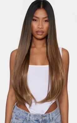 PrettyLittleThing Hair Extensions*Lullabellz Thick 24` 1 Piece Straight Clip In Hair Extensions Mellow Brown