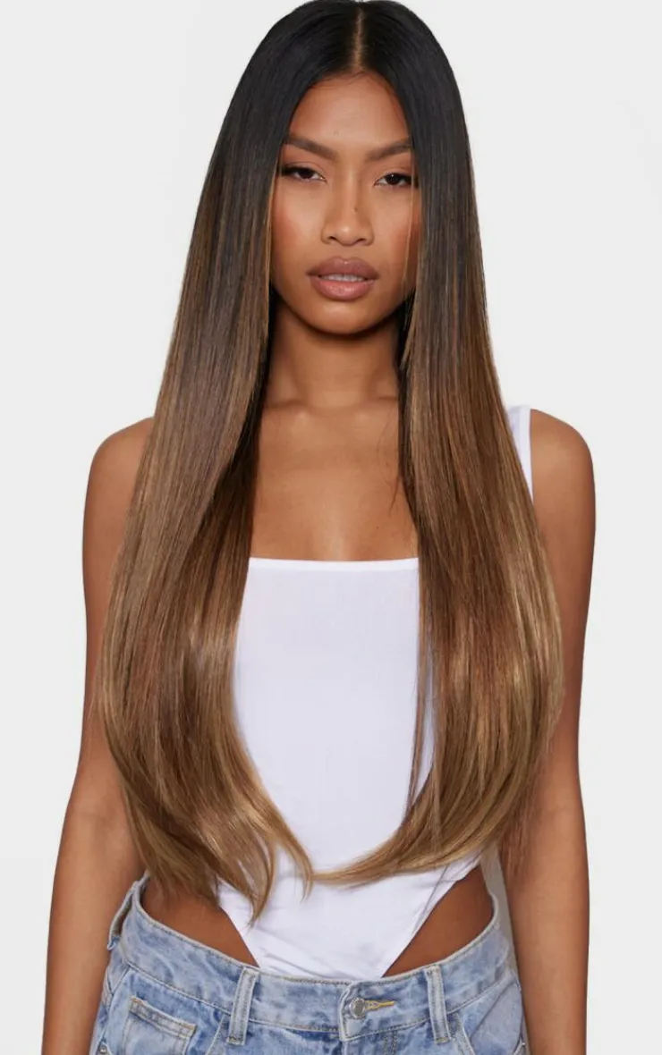 PrettyLittleThing Hair Extensions*Lullabellz Thick 24` 1 Piece Straight Clip In Hair Extensions Mellow Brown