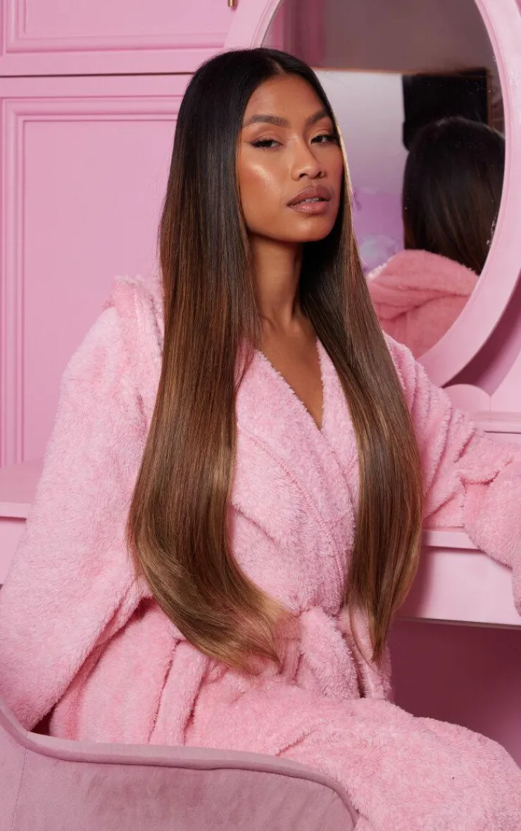 PrettyLittleThing Hair Extensions*Lullabellz Thick 24` 1 Piece Straight Clip In Hair Extensions Mellow Brown