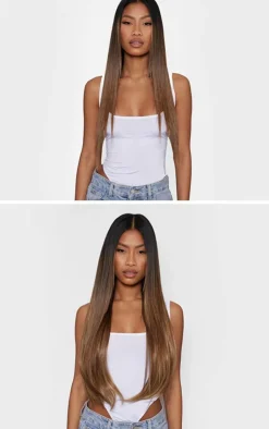 PrettyLittleThing Hair Extensions*Lullabellz Thick 24` 1 Piece Straight Clip In Hair Extensions Mellow Brown