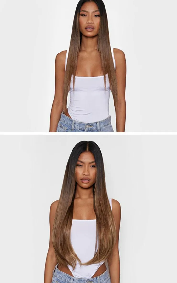 PrettyLittleThing Hair Extensions*Lullabellz Thick 24` 1 Piece Straight Clip In Hair Extensions Mellow Brown