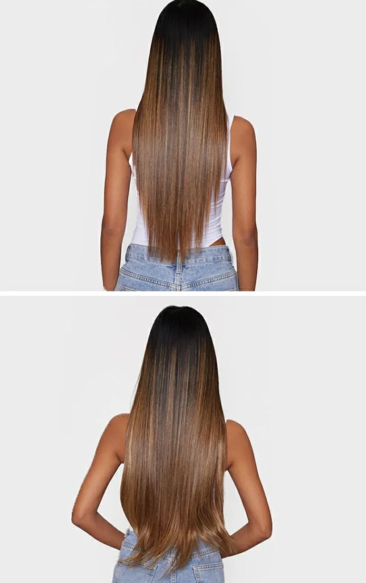 PrettyLittleThing Hair Extensions*Lullabellz Thick 24` 1 Piece Straight Clip In Hair Extensions Mellow Brown