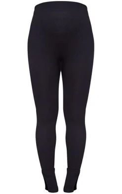 PrettyLittleThing Snatched*Maternity Snatched Ribbed Split Hem Leggings