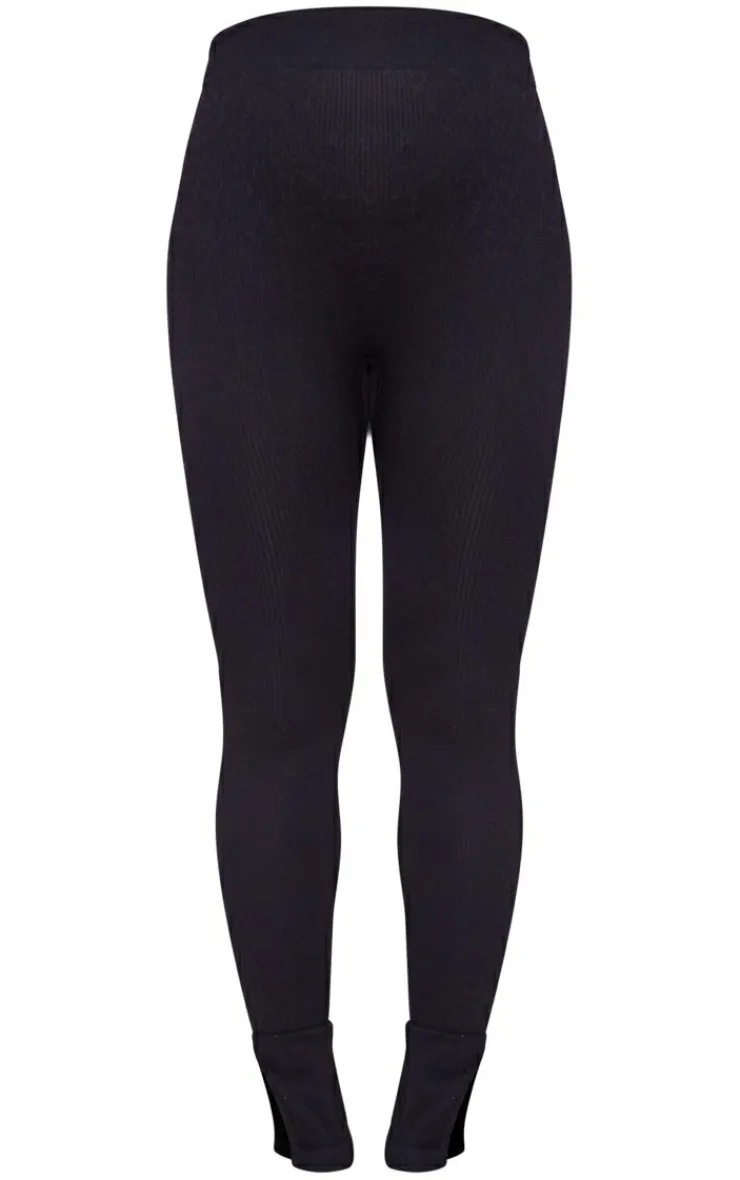 PrettyLittleThing Snatched*Maternity Snatched Ribbed Split Hem Leggings