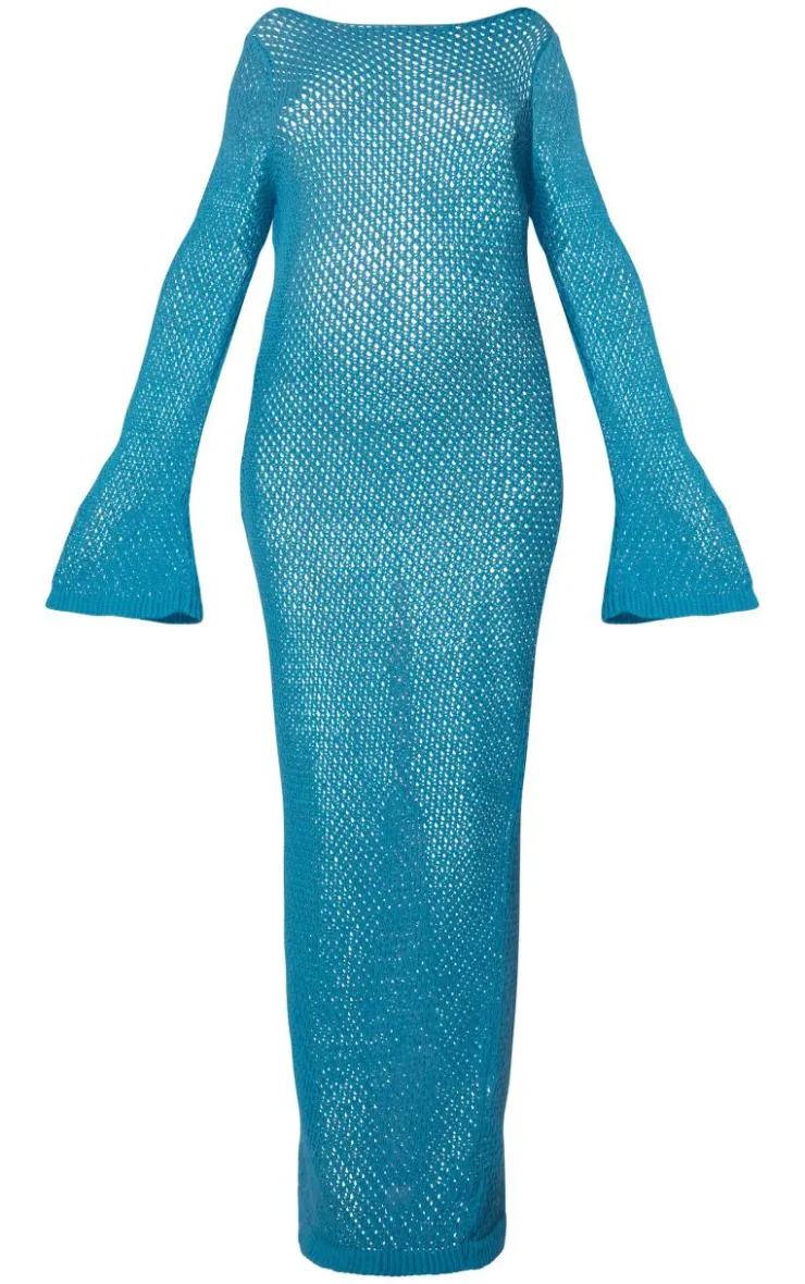 Maternity Knitted Scoop Back Maxi Dress-PrettyLittleThing Online