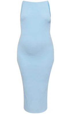 Maternity Textured Scoop Back Sleeveless Midi Dress-PrettyLittleThing New