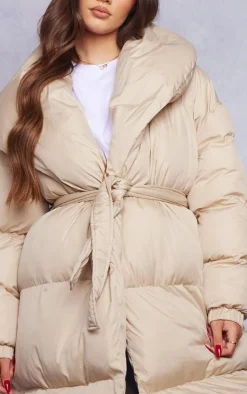 PrettyLittleThing Puffer Jackets*Maternity Oversized Belted Longline Puffer Coat
