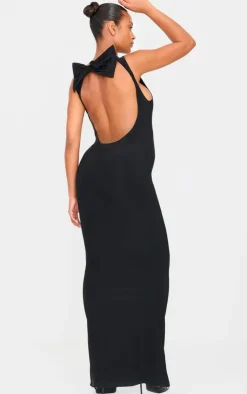 Maternity Bow Detail Open Back Maxi Dress-PrettyLittleThing Outlet