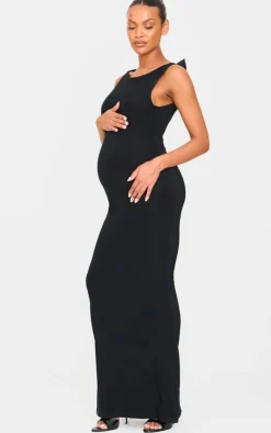 Maternity Bow Detail Open Back Maxi Dress-PrettyLittleThing Outlet