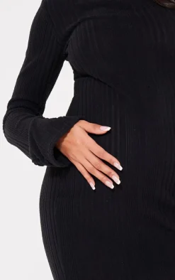 Maternity Brushed Rib Long Sleeve Maxi Dress-PrettyLittleThing Discount