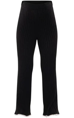 Outlet PrettyLittleThing Maternity Contrast Trim Knit Flares Black