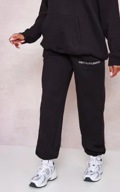 Clearance PrettyLittleThing Maternity Embroidered Pretty Little Mama Sweatpants Black