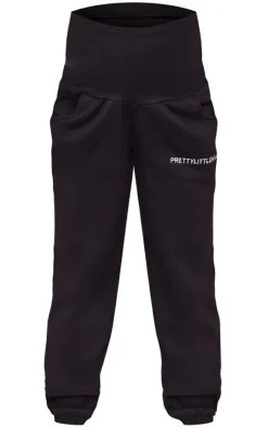 Clearance PrettyLittleThing Maternity Embroidered Pretty Little Mama Sweatpants Black