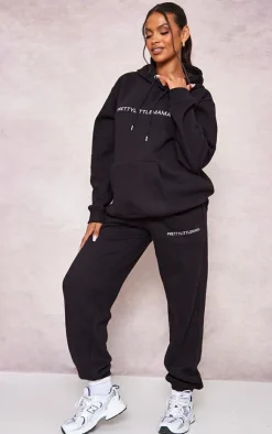 Best PrettyLittleThing Maternity Embroidered PrettyLittleMama Hoodie Black