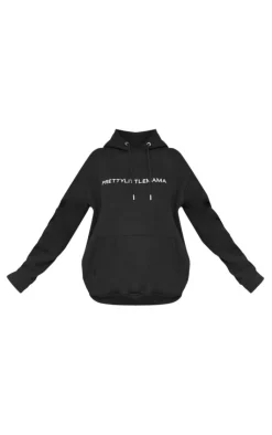 Best PrettyLittleThing Maternity Embroidered PrettyLittleMama Hoodie Black