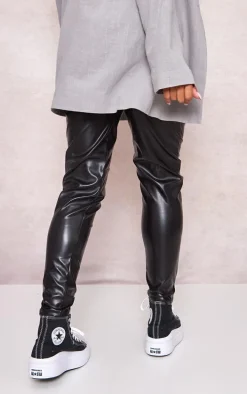 Maternity Black Faux Leather Over Bump Leggings