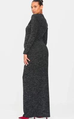 Maternity Glitter Long Sleeve Maxi Dress-PrettyLittleThing Online