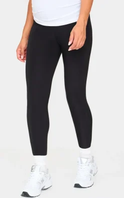 Maternity High Waist Slinky Leggings-PrettyLittleThing