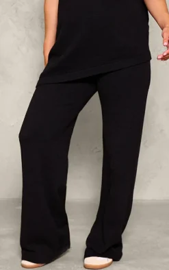 Outlet PrettyLittleThing Maternity Knit Wide Leg Pants Black