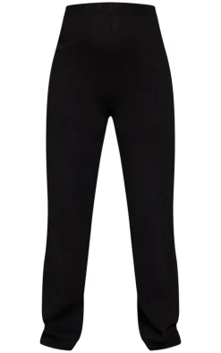 Outlet PrettyLittleThing Maternity Knit Wide Leg Pants Black