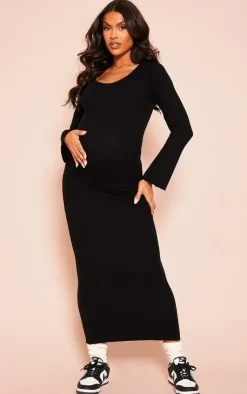 Maternity Knitted Scoop Neck Midaxi Dress-PrettyLittleThing Sale