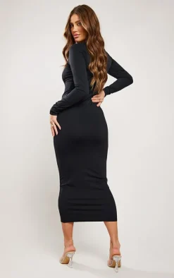 Maternity Long Sleeve Sculpt Luxe Midaxi Dress-PrettyLittleThing Best