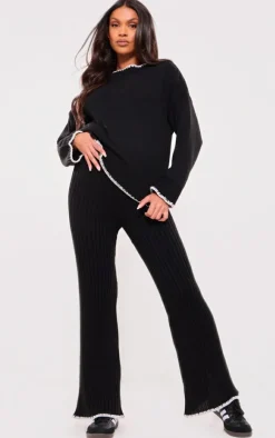 PrettyLittleThing Knitted Two Piece Sets*Maternity Long Sleeve Contrast Trim Sweater