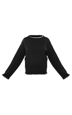 PrettyLittleThing Knitted Two Piece Sets*Maternity Long Sleeve Contrast Trim Sweater