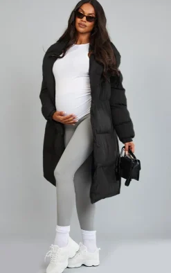 PrettyLittleThing Puffer Jackets*Maternity Oversized Collar Belted Longline Puffer Coat