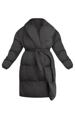 PrettyLittleThing Puffer Jackets*Maternity Oversized Collar Belted Longline Puffer Coat