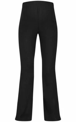 Hot PrettyLittleThing Maternity Rib Flare Pants Black