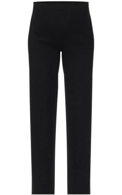 Outlet PrettyLittleThing Maternity Rib Knit Flared Pants Black