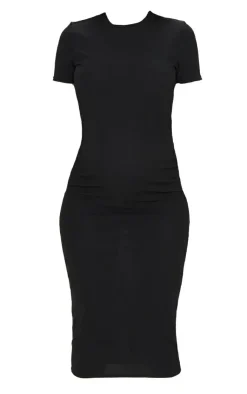 Maternity Ribbed Crew Neck Midi Dress-PrettyLittleThing Clearance