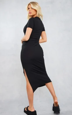Maternity Ribbed Short Sleeve Midi Dress-PrettyLittleThing Outlet