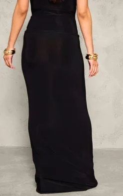New PrettyLittleThing Maternity Slinky Maxi Skirt Black