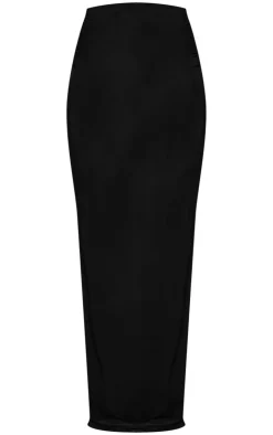 New PrettyLittleThing Maternity Slinky Maxi Skirt Black