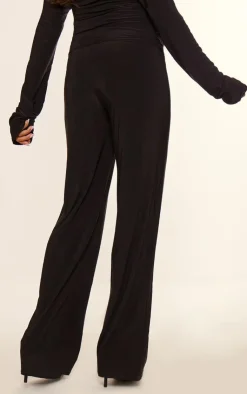 Sale PrettyLittleThing Maternity Slinky Wide Leg Pant Black