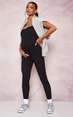 PrettyLittleThing Snatched*Maternity Snatched Ribbed Strappy Jumpsuit