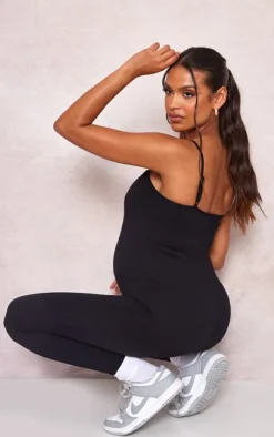 PrettyLittleThing Snatched*Maternity Snatched Ribbed Strappy Jumpsuit