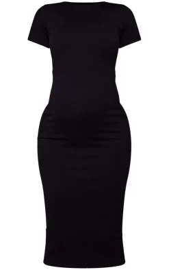 PrettyLittleThing Snatched*Maternity Snatched Rib Short Sleeve Midi Dress