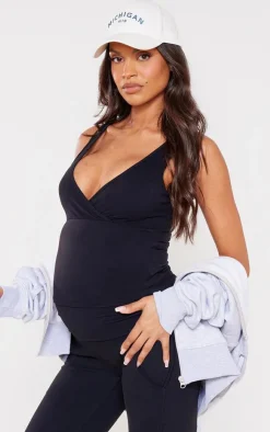 Sale PrettyLittleThing Maternity Snatched Sculpt Tank Top Black