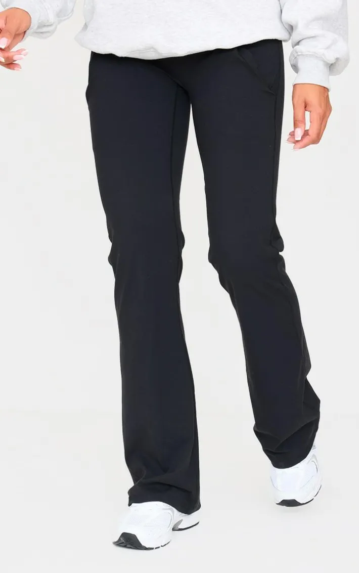 Maternity Black Snatched Sculpt Pocket Flared Leggings