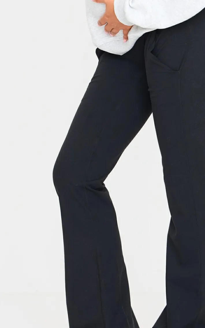 Maternity Black Snatched Sculpt Pocket Flared Leggings
