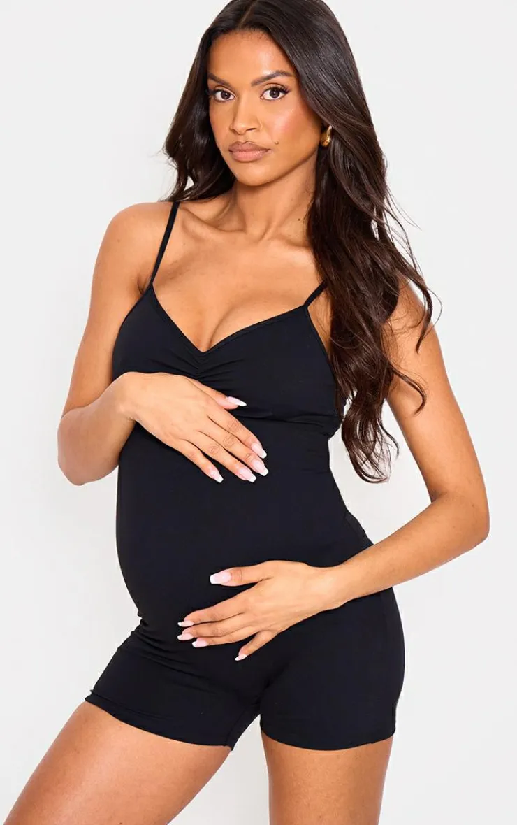 PrettyLittleThing Unitards*Maternity Snatched Sculpt Ruched Front Detail Unitard