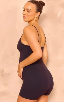 PrettyLittleThing Snatched*Maternity Snatched Sculpt Lace Trim Romper