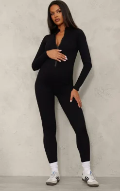 PrettyLittleThing Snatched*Maternity Snatched Sculpt Long Sleeve Jumpsuit