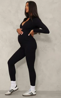PrettyLittleThing Snatched*Maternity Snatched Sculpt Long Sleeve Jumpsuit